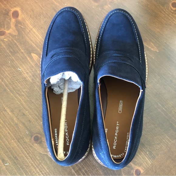 Rockport Blue Suede Leather Loafer. Size 12W. - Picture 3 of 12